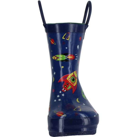 Pluie Pluie RB-RK Navy Rocket Print ChildB boots 12 NEW - Picture 3 of 4